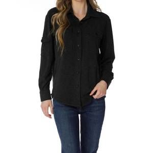 NEW BOBI pocket button front shirt in muted black